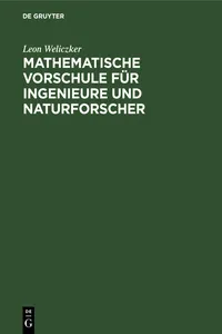 Mathematische Vorschule für Ingenieure und Naturforscher_cover