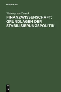 Finanzwissenschaft: Grundlagen der Stabilisierungspolitik_cover