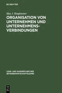 Organisation von Unternehmen und Unternehmensverbindungen_cover