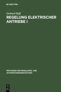 Regelung elektrischer Antriebe I_cover