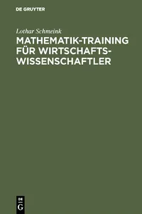 Mathematik-Training für Wirtschaftswissenschaftler_cover