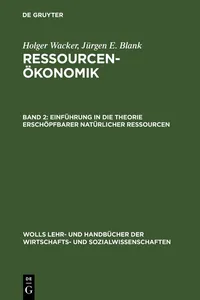 Einführung in die Theorie erschöpfbarer natürlicher Ressourcen_cover