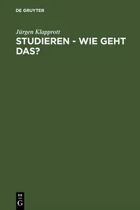 Studieren - wie geht das?_cover