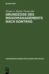 Grundzüge des Risikomanagements nach KonTraG_cover