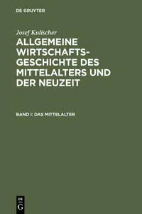 Allgemeine Wirtschaftsgeschichte des Mittelalters und der Neuzeit_cover