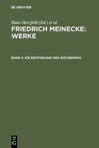 Die Entstehung des Historismus_cover