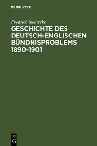 Geschichte des deutsch-englischen Bündnisproblems 1890–1901_cover