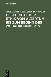 Geschichte der Ethik vom Altertum bis zum Beginn des 20. Jahrhunderts_cover