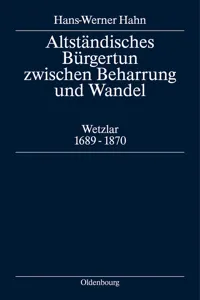 Altständisches Bürgertum zwischen Beharrung und Wandel_cover