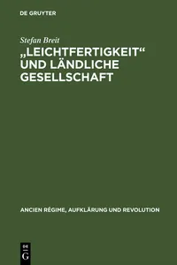 "Leichtfertigkeit" und ländliche Gesellschaft_cover