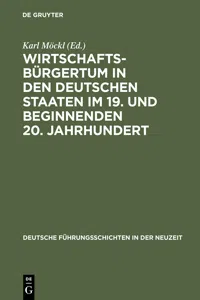 Wirtschaftsbürgertum in den deutschen Staaten im 19. und beginnenden 20. Jahrhundert_cover