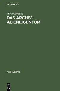 Das Archivalieneigentum_cover