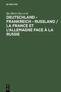 Deutschland – Frankreich – Rußland / La France et l'Allemagne face à la Russie_cover