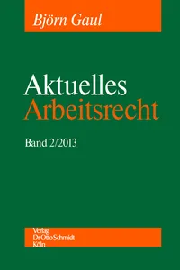 Aktuelles Arbeitsrecht, Band 2/2013_cover