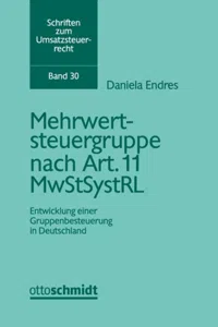 Mehrwertsteuergruppe nach Art. 11 MwStSystRL_cover