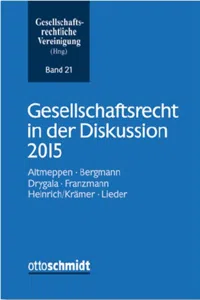 Gesellschaftsrecht in der Diskussion 2015_cover