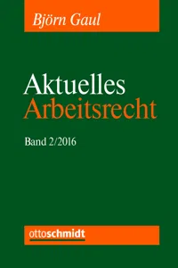 Aktuelles Arbeitsrecht, Band 2/2016_cover