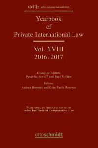 Yearbook of Private International Law Vol. XVIII - 2016/2017_cover