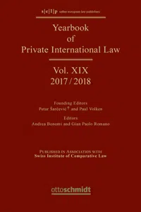 Yearbook of Private International Law Vol. XIX - 2017/2018_cover