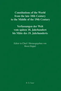 National Constitutions, Constitutions of the German States. Nationale Verfassungen, Verfassungen der deutschen Staaten_cover