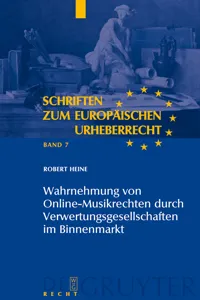 Wahrnehmung von Online-Musikrechten durch Verwertungsgesellschaften im Binnenmarkt_cover