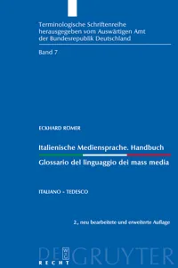 Italienische Mediensprache. Handbuch / Glossario del linguaggio dei mass media_cover