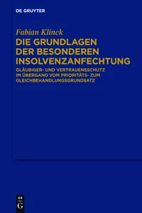 Die Grundlagen der besonderen Insolvenzanfechtung_cover