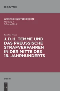 J. D. H. Temme und das preußische Strafverfahren in der Mitte des 19. Jahrhunderts_cover