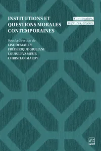 Institutions et questions morales contemporaines_cover