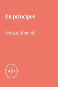 En principes: Bernard Émond_cover