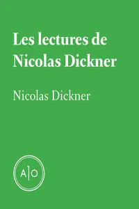 Les lectures de Nicolas Dickner_cover