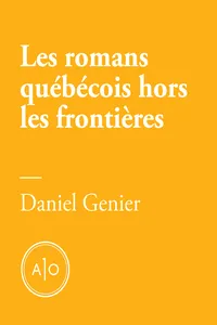 Les romans québécois hors les frontières_cover