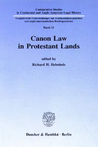 Canon Law in Protestant Lands._cover