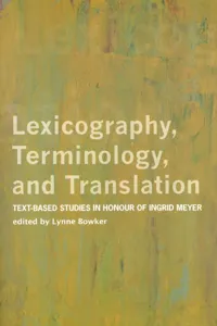 Lexicography, Terminology, and Translation_cover