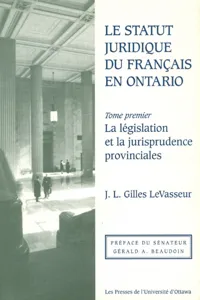 Le Statut juridique du français en Ontario_cover