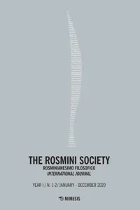 The Rosmini Society N. 1-2 / January-December 2020_cover