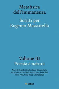 Metafisica dell'immanenza - Volume III - Poesia e natura_cover