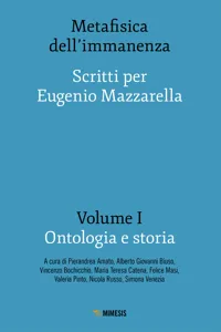 Metafisica dell'immanenza - Volume I - Ontologia e storia_cover