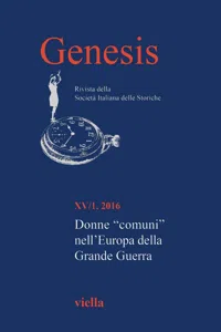 Genesis. Rivista della Società italiana delle storiche Vol. 15/1_cover
