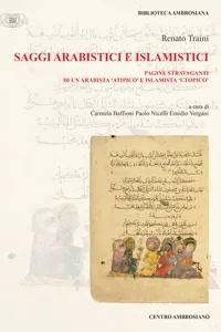 Saggi arabistici e islamistici - Tomo I_cover