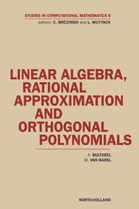 Linear Algebra, Rational Approximation and Orthogonal Polynomials_cover