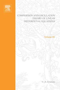 Comparison and Oscillation Theory of Linear Differential Equations by C A Swanson_cover