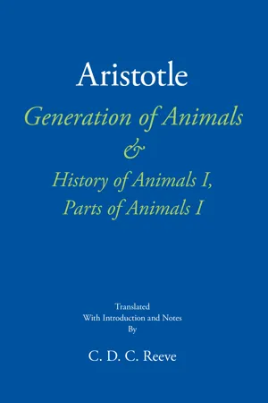 Generation of Animals & History of Animals I, Parts of Animals I