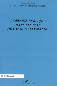 L'Opinion publique dans les pays de langue allemande_cover