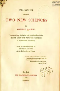 Dialogues Concerning Two New Sciences of Galileo Galilei_cover