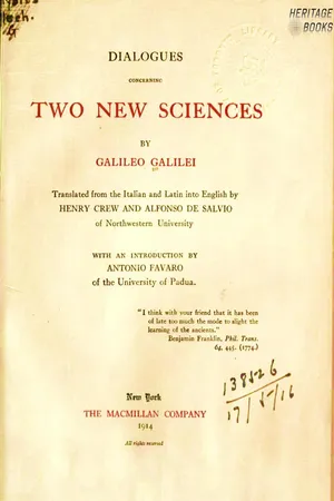 Dialogues Concerning Two New Sciences of Galileo Galilei