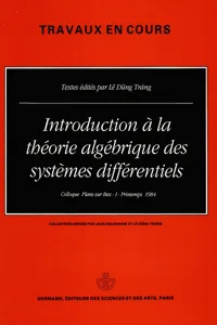 Introduction à la théorie algébrique des systèmes différentiels_cover