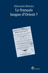 Le français, langue d'Orient ?_cover