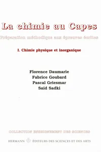 La chimie au CAPES. Volume I_cover