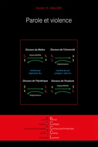 Revue des collèges de clinique psychanalytique du champ lacanien n°19_cover